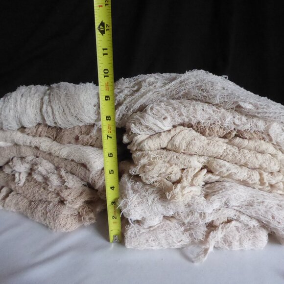 LOT OF 14 HALLOWEEN DECORATIVE CREAM CREEPY CLOTH SHEER FABRIC PIECES - Picture 6 of 6